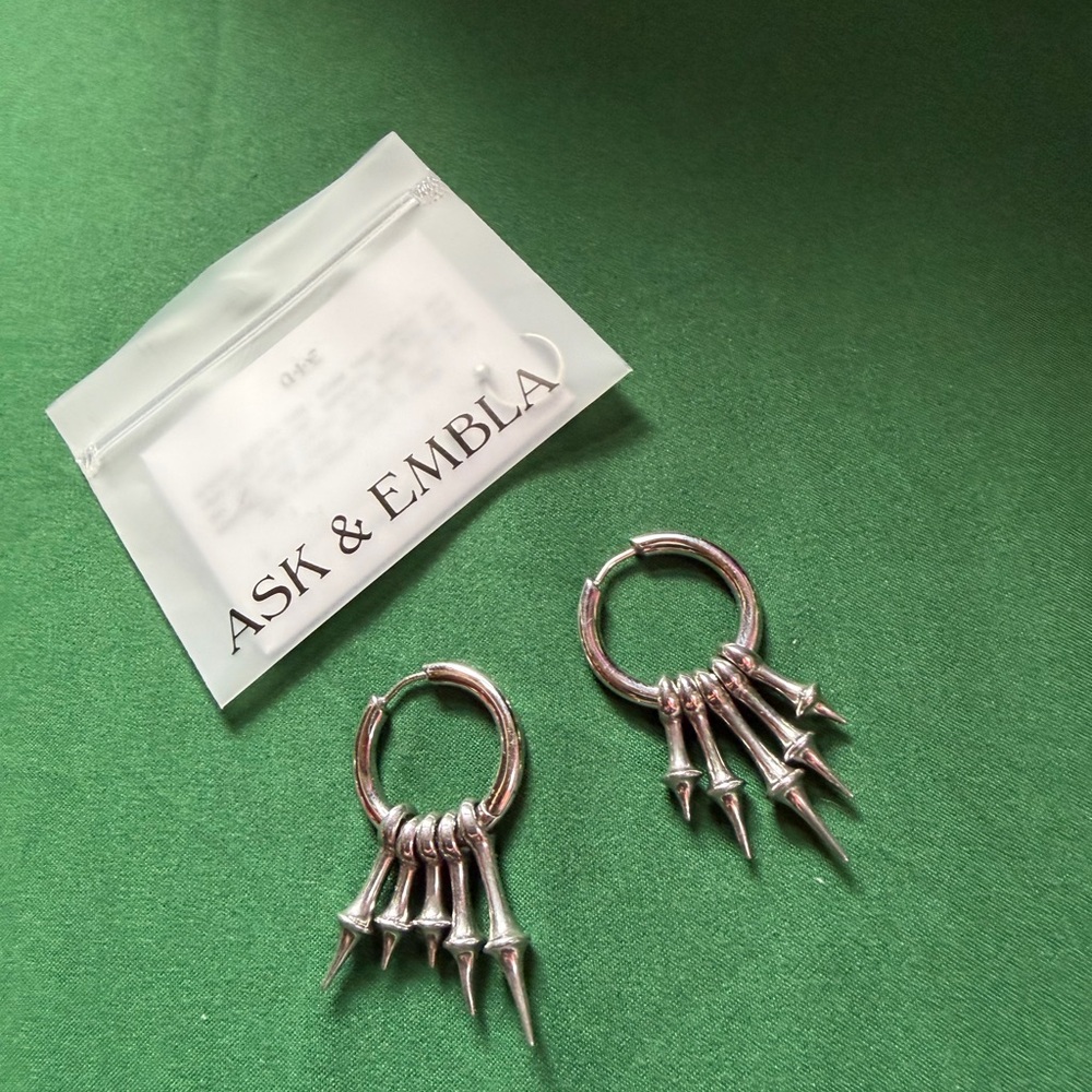 Ask & Embla Silver Spike Earrings